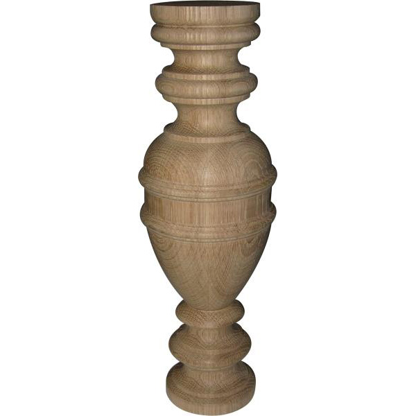 Vollsäule, Eiche, 27cm hoch, Holzsäule gedrechselt, Holzsäulen alt, antik